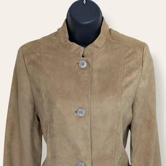 🍁NWT Vintage Judy Joannou Micro Suede Jacket - Picture 3 of 7